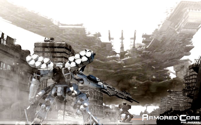 Armored Core For Answer mechs in ruined city