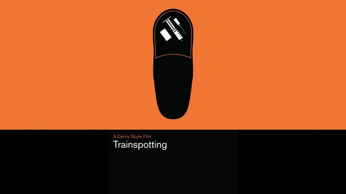 Trainspotting movie poster with pill