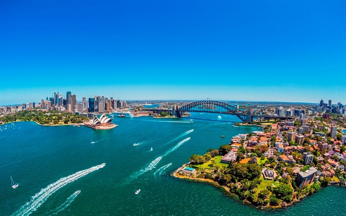 Sydney Harbour with Opera House and Harbour Bridge