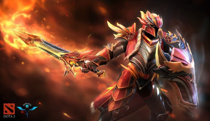 Knight with flaming sword from Dota 2