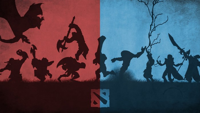 Dota 2 Radiant vs Dire silhouettes