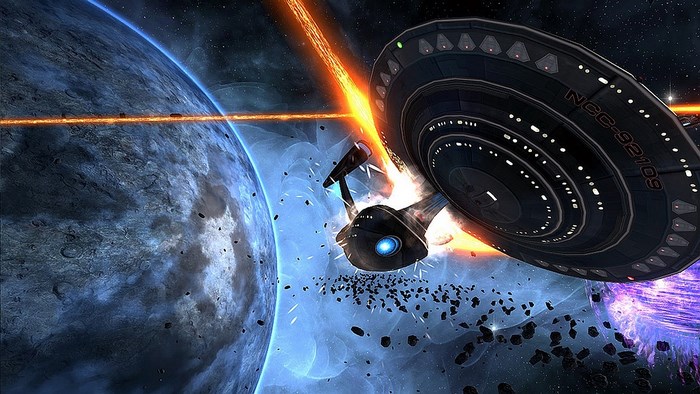 Star Trek spaceship NCC-92109 in space battle
