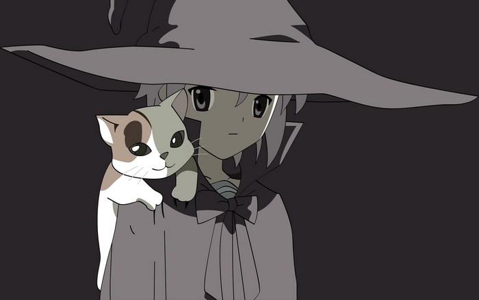 Girl with a cat from The Melancholy of Haruhi Suzumiya