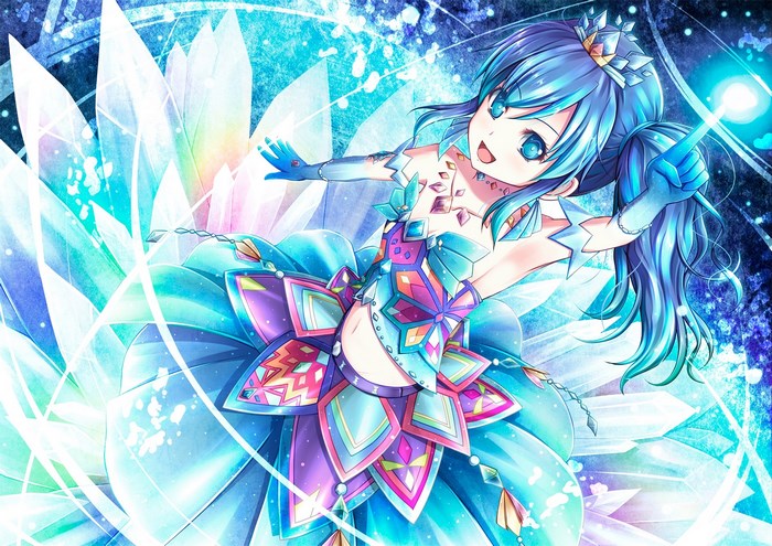 Girl from Aikatsu in a crystal dress