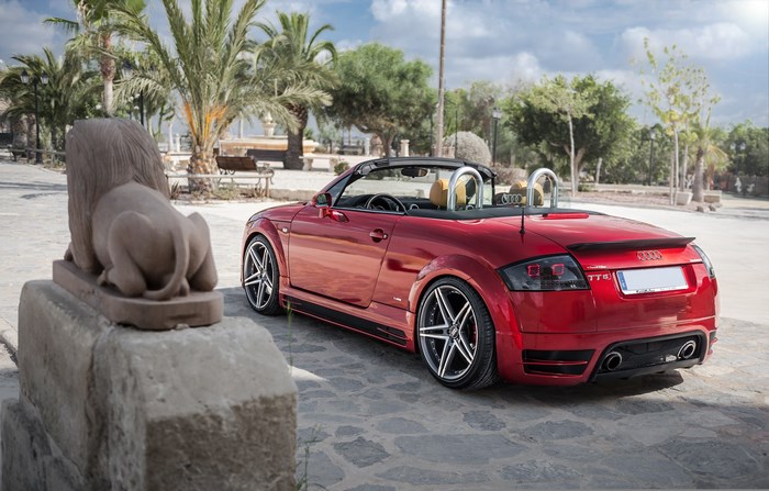 Red Audi TT Roadster convertible car