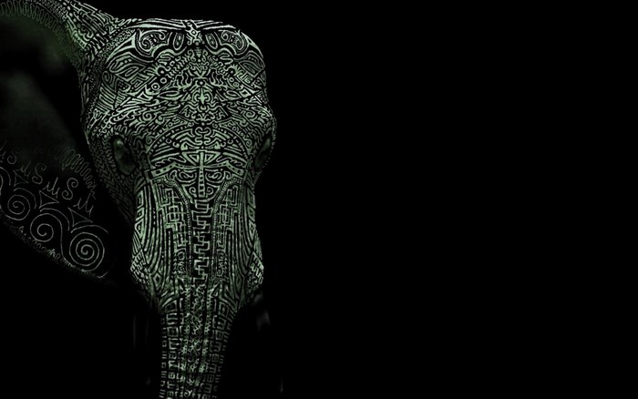 Elephant with intricate patterns