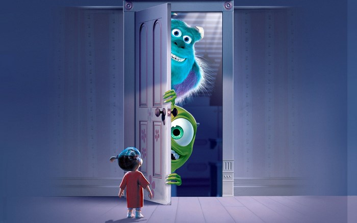 Monsters, Inc. - Sulley and Mike scare Boo