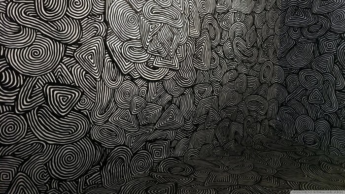 Psychedelic abstract pattern with swirling shapes