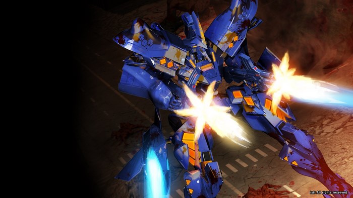 Muv-Luv mecha firing weapons
