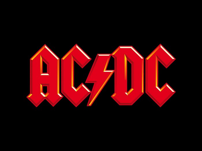 ACDC logo with lightning bolt