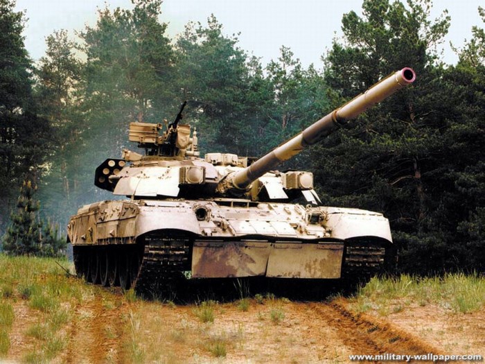 Soviet T-72 tank in a forest