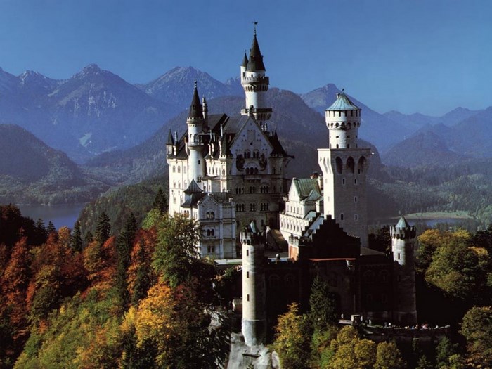 Neuschwanstein Castle in the Bavarian Alps
