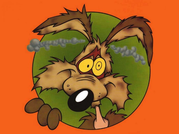 Wile E. Coyote Cartoon Character with Smoke