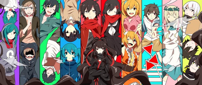 Kagerou Project characters in vertical panels