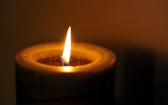 Candle flame in the dark
