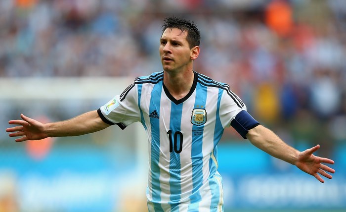 Lionel Messi Celebrating on Soccer Field