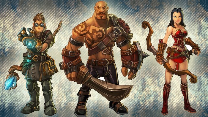 Torchlight II characters: Engineer, Berserker, and Outlander