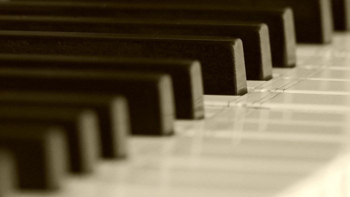 Close-up of piano keys