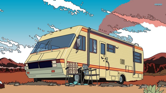 Iconic RV in Desert from Breaking Bad