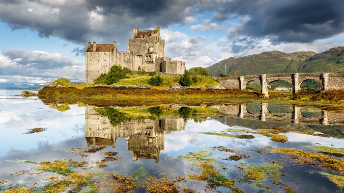 Eilean Donan Castle reflected in water