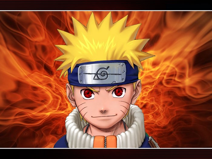 Naruto Uzumaki with Red Sharingan Eyes