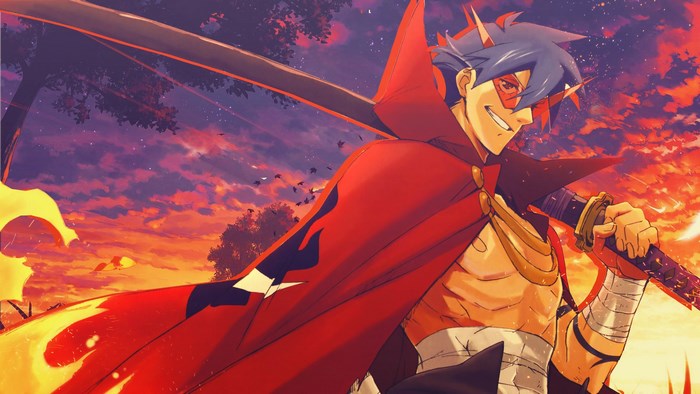 Simon from Tengen Toppa Gurren Lagann with sword