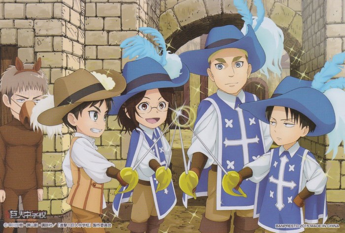 Attack on Titan Junior High characters in costumes