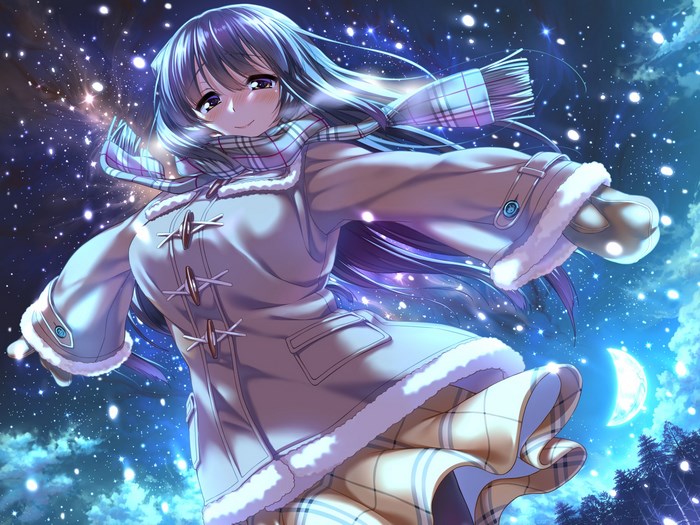 Amakano Second Season anime girl in winter coat