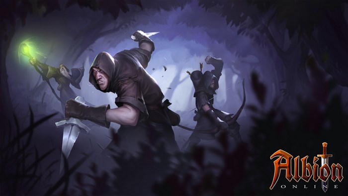 Albion Online characters in a dark forest