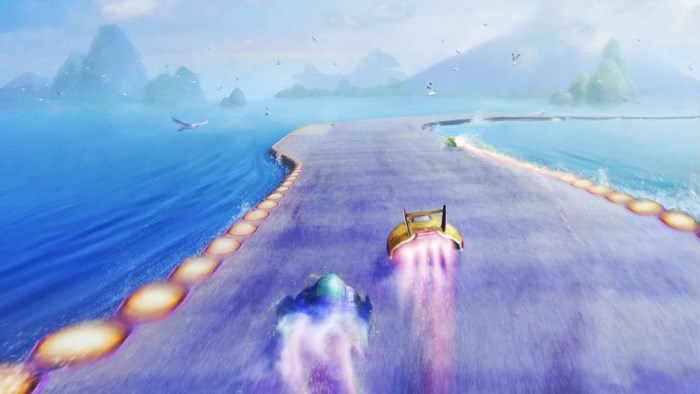 F-Zero racing game with futuristic vehicles