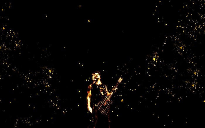 M. Shadows from Avenged Sevenfold performing live