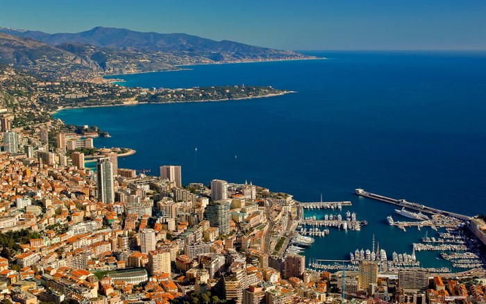Monaco cityscape and coastline