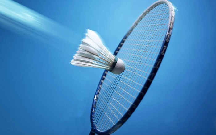 Badminton Shuttlecock Hitting Racket in Motion