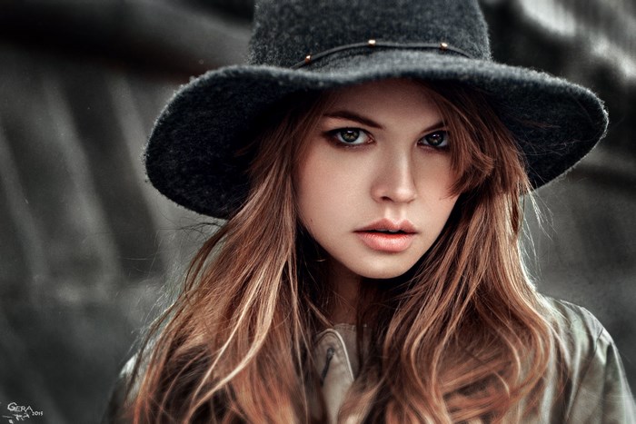 Anastasia Shcheglova wearing a hat