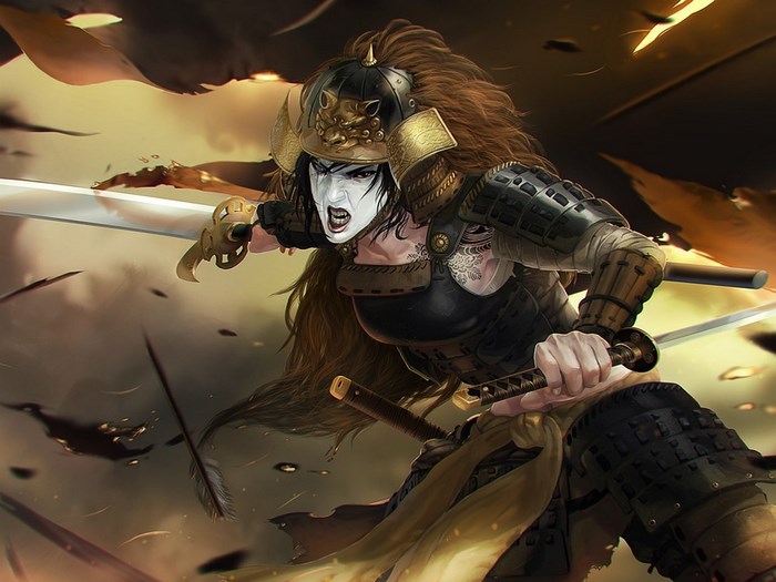 Samurai warrior with swords from Legend of the Five Rings