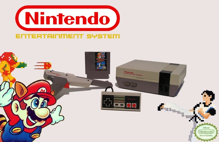 Nintendo Entertainment System with Mario and Samus