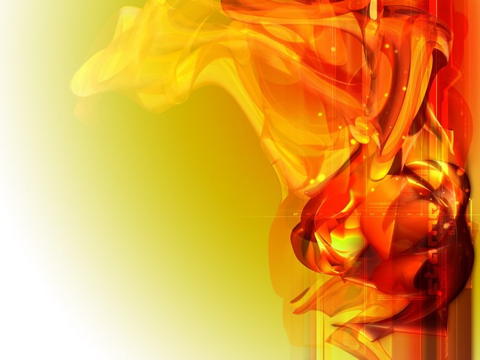 Abstract Fiery Orange and Yellow Swirling Shapes
