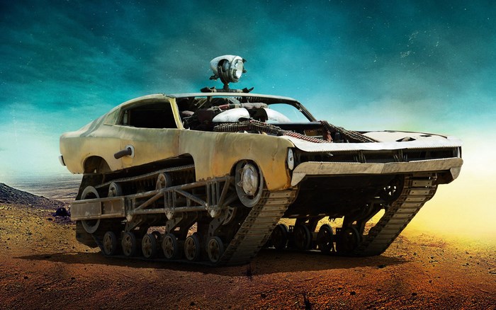 Mad Max Fury Road car with tank tracks