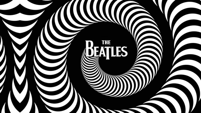 The Beatles logo with optical illusion
