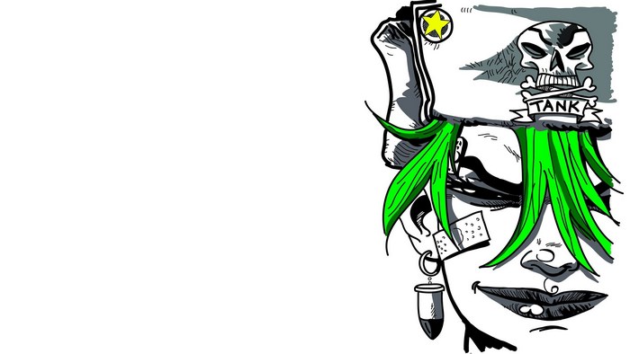 Tank Girl with Skull and Star