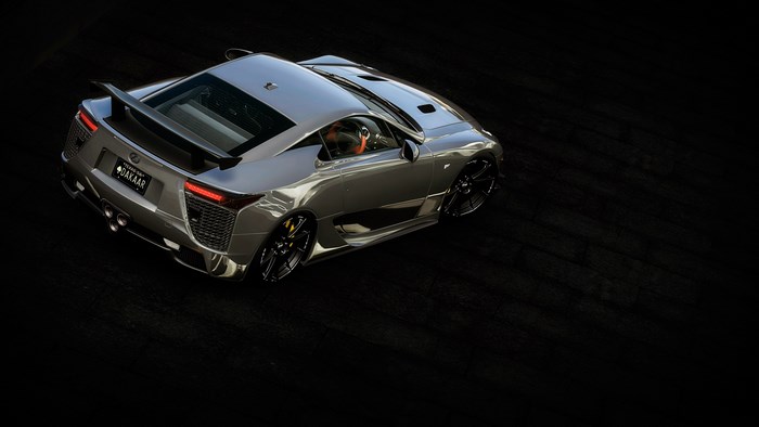Lexus LFA sports car from above