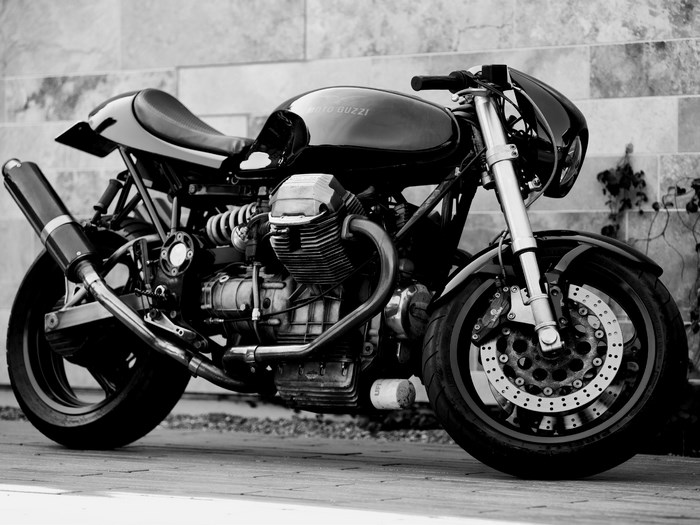 Black Moto Guzzi Motorcycle