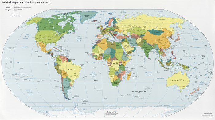 High Quality Political World Map 1080p