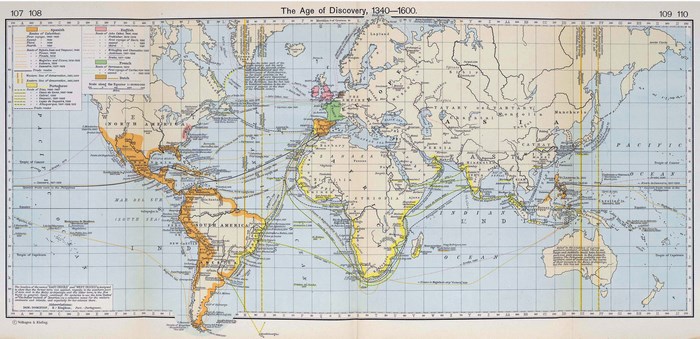 The Age of Discovery, 1340-1600 World Map