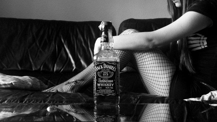 Jack Daniel's Tennessee Whiskey bottle on table