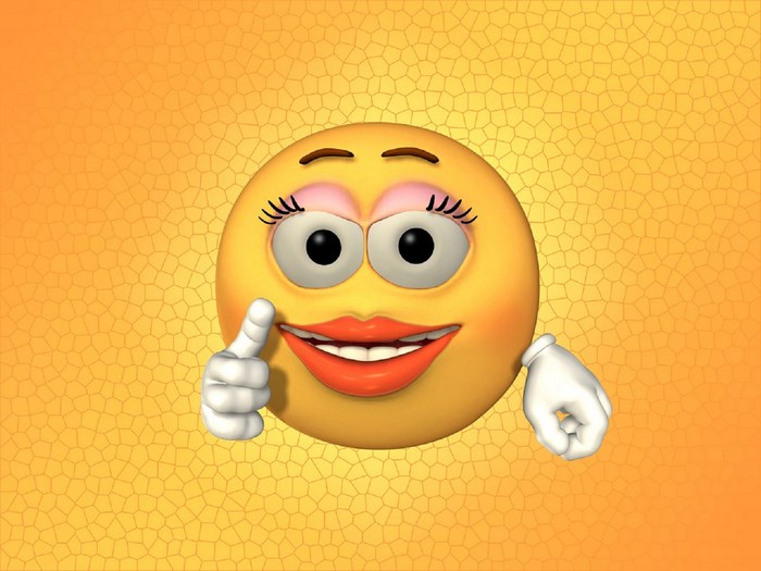 Female smiley with makeup and thumbs up