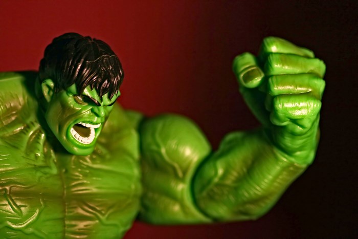 Hulk action figure flexing