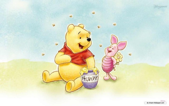 Winnie the Pooh and Piglet with Honey Pot