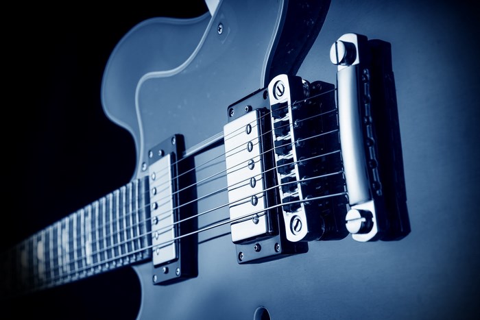 Close-up of an electric guitar