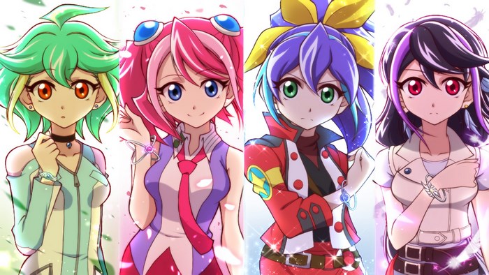 Four girls from Yu-Gi-Oh! Arc-V